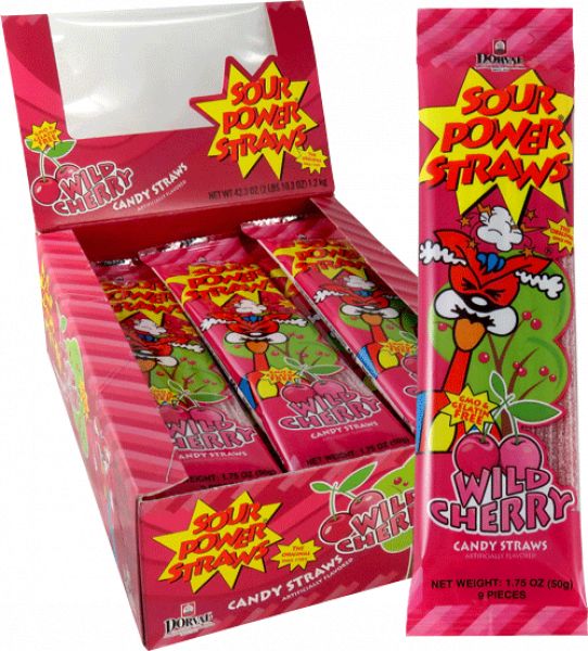 Sour Power Wild Cherry Straws 50 g