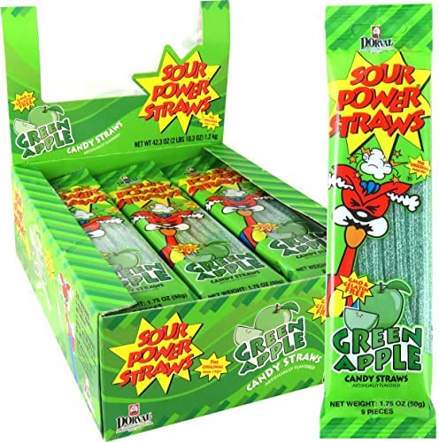 Sour Power Green Apple Straws 50 g