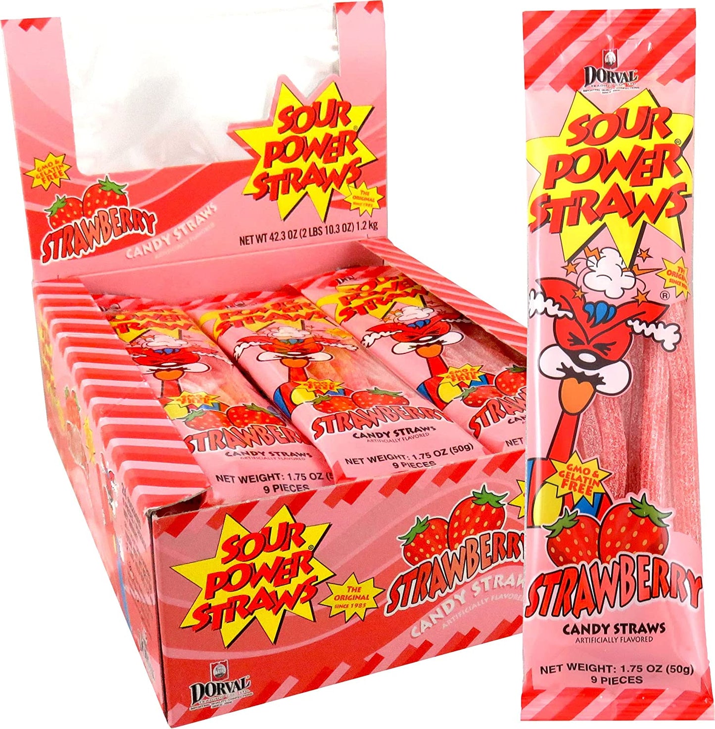 Sour Power Strawberry Straws 50 g