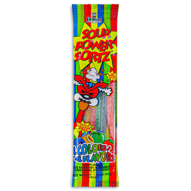 Sour Power Sortz Rainbow Straws 50 g