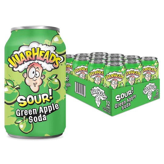 Warheads Sour Green Apple Soda 355 mL