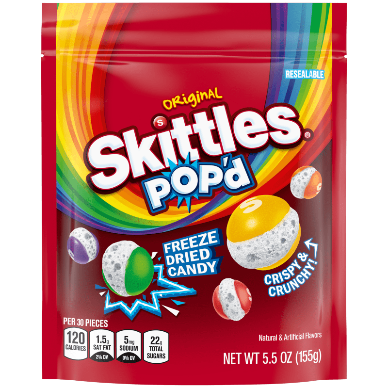 Skittles Pop'd Original Freeze Dried Candy 155 g