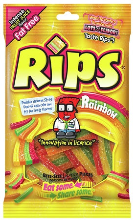 Rips Bite-Size Rainbow Licorice Candy 113 g 