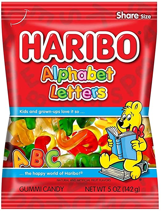 Haribo Alphabet Letters Candy Peg Bag 142 g