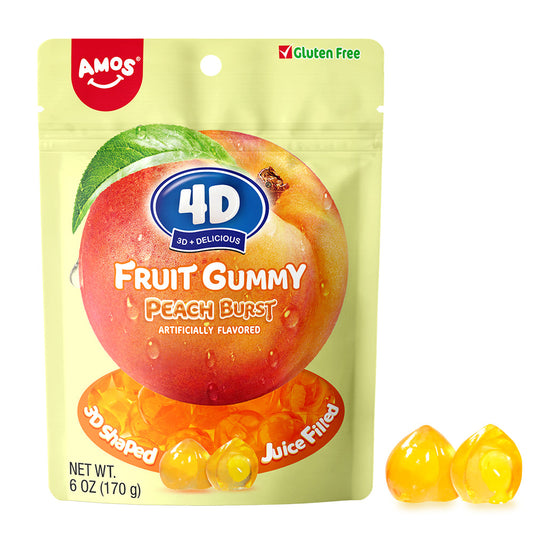 Amos 4D Yellow Peach Burst Fruit Gummy 170 g